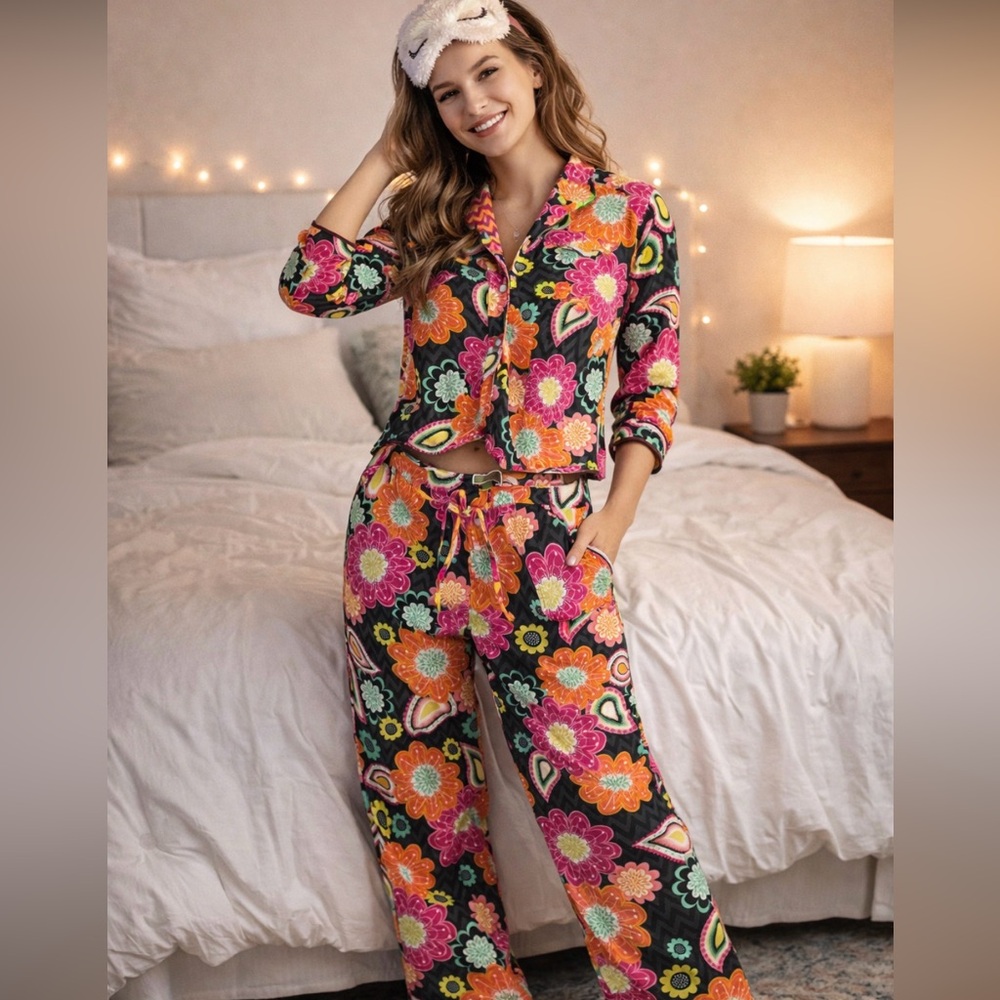 Vera Bradley Floral paisley Print Women's‎ Pajama Set Small